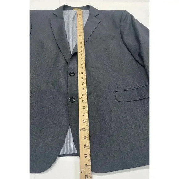 Brooks Brothers Regent Fit Two Button Gray Wool Blend Blazer Sport Coat 46R - Picture 10 of 16